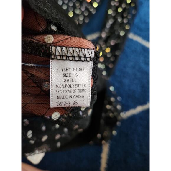 Bear Dance Black Sheer Studded Flare Out Leggings S - Picture 5 of 7